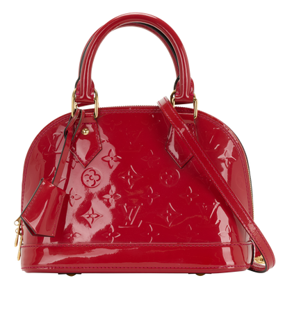 Alma BB, &pound;850, Handbags, Red, Patent Leather, Front view